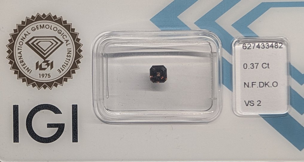 1 pcs 钻石  (天然色彩的)  - 0.37 ct - VS2 轻微内含二级 - 国际宝石研究院（IGI） - 自然的华丽深橙色 #1.0