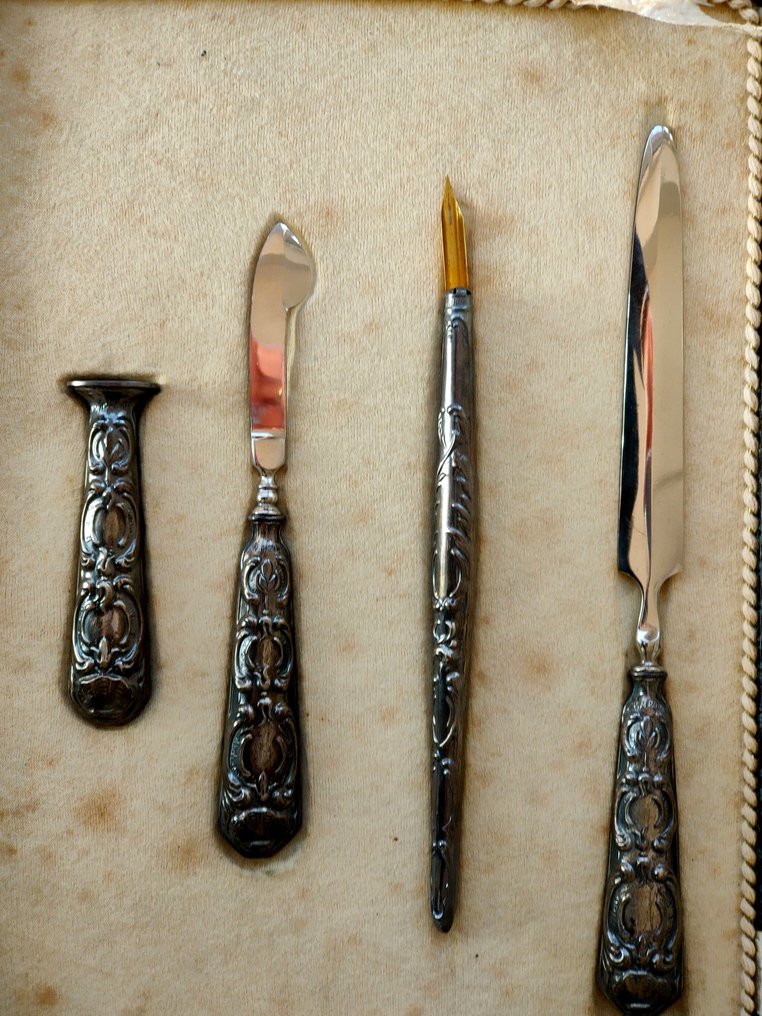 Skrivebordsæt  (4) - .800 sølv, Stål #1.0