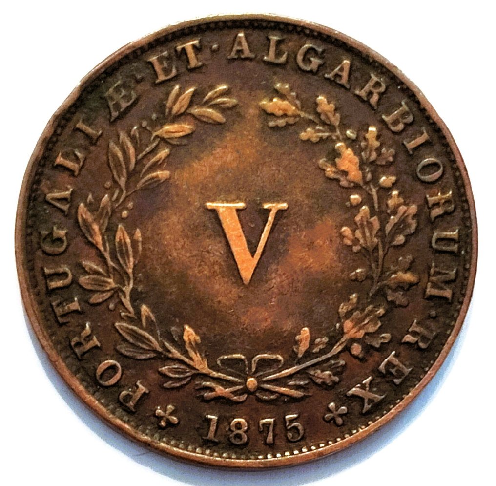 Portugal. D. Luís I (1861-1889). V Reis - 1874 + 1875  - Cobre  (No Reserve Price) #3.2