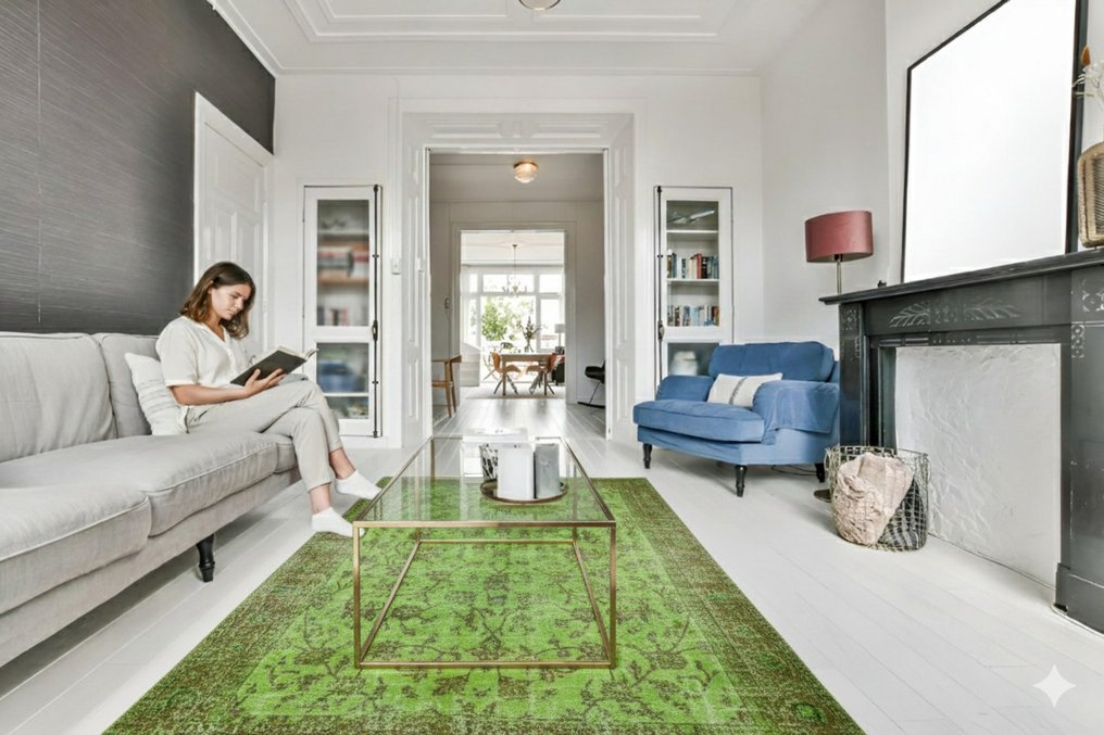 大号的绿色复古 - 小地毯 - 305 cm - 200 cm - 有证书 #1.0