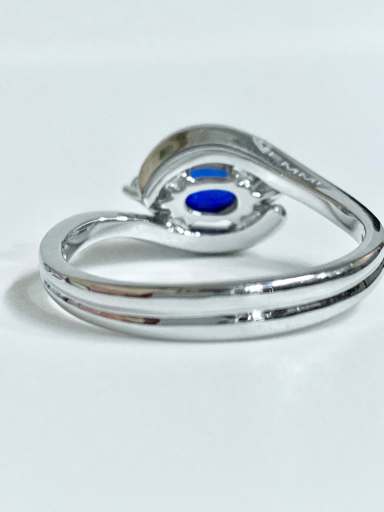 Pala Diamond - Statement δαχτυλίδι - 18 καράτια Λευκός χρυσός - 1.00ct. tw. Ζαφείρι - Διαμάντι #4.3