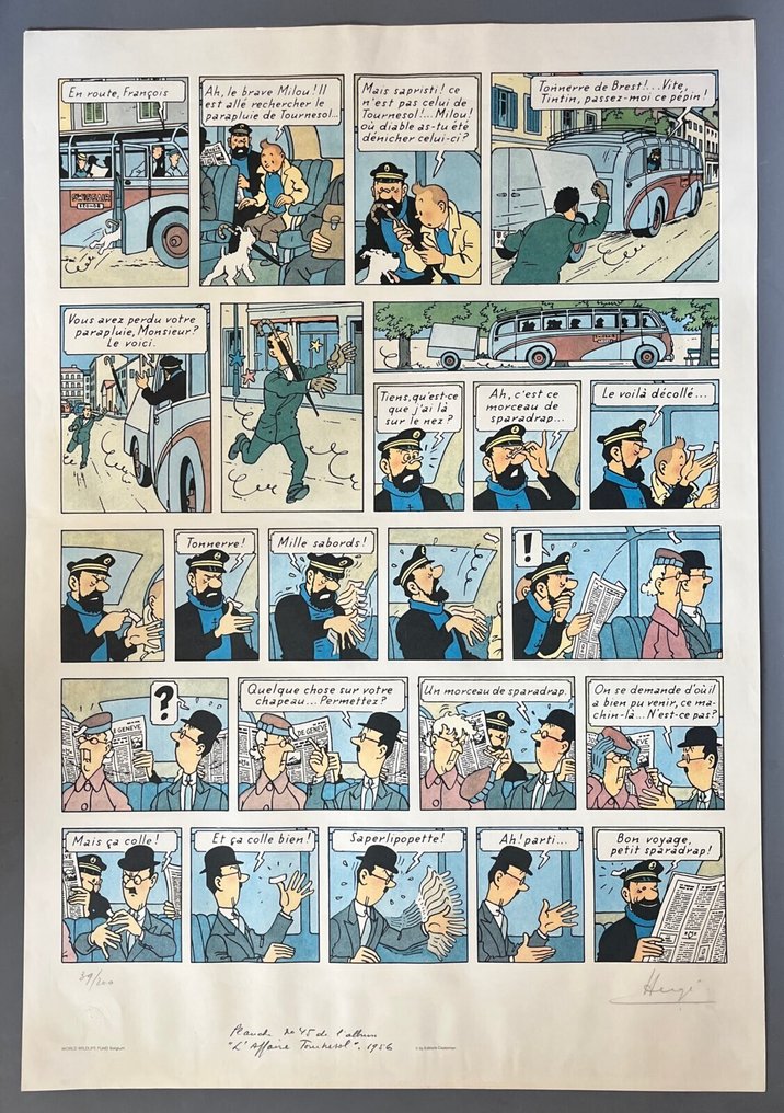 Tintin - Litographie WWF - Tintin - L'affaire Tournesol - Signée - Numérotée - 1981 #1.0