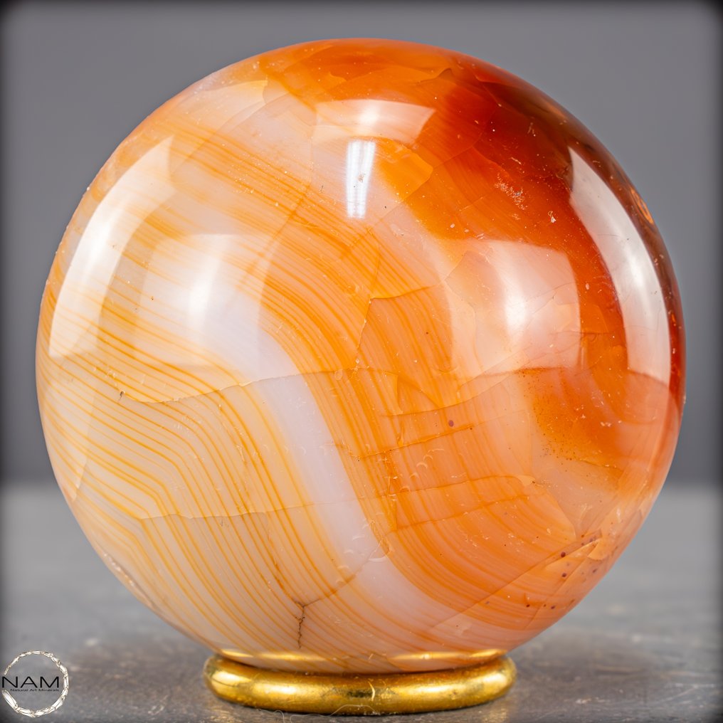 The Heart of the Fire: Carnelian Sphere as a work of nature- 875.89 g #1.0