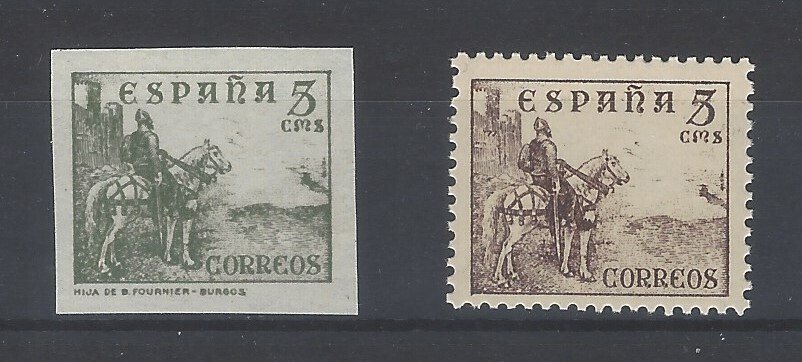 Spanje 1937/1940 - Isabel en Cid - kleurfout. - Edifil Esp. nº 816ecs #2.1