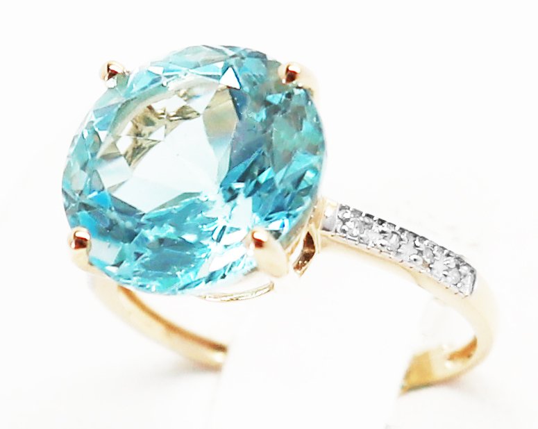 Sans prix de réserve - Bague - 14 carats Or jaune Topaze - Diamant #3.2