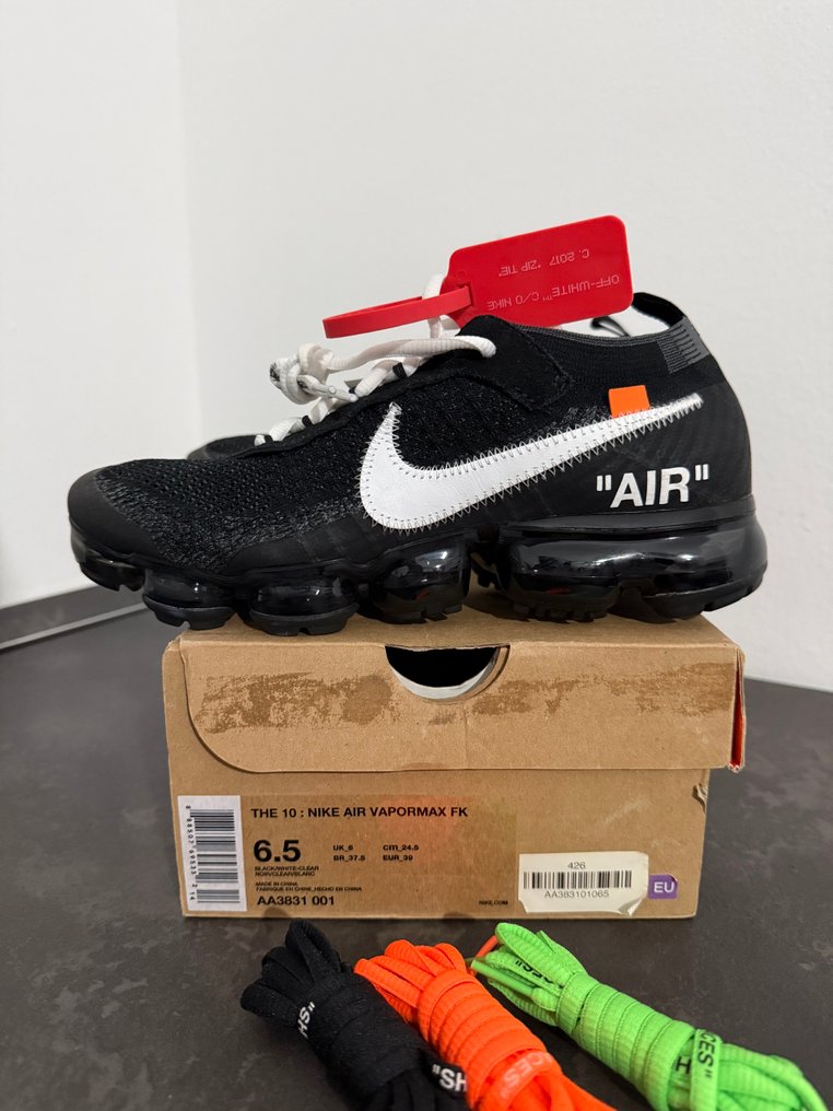 Nike X Off White - Air Vapormax Fk The 10 Ten Virgil Abloh OG Black - Sneakers - Size: EU 39 - New with tags #1.0