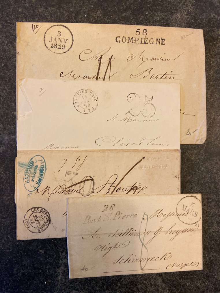 Γαλλία  - Συλλογή επιστολών και ταχυδρομικών δελτίων από το 1829. #1.0