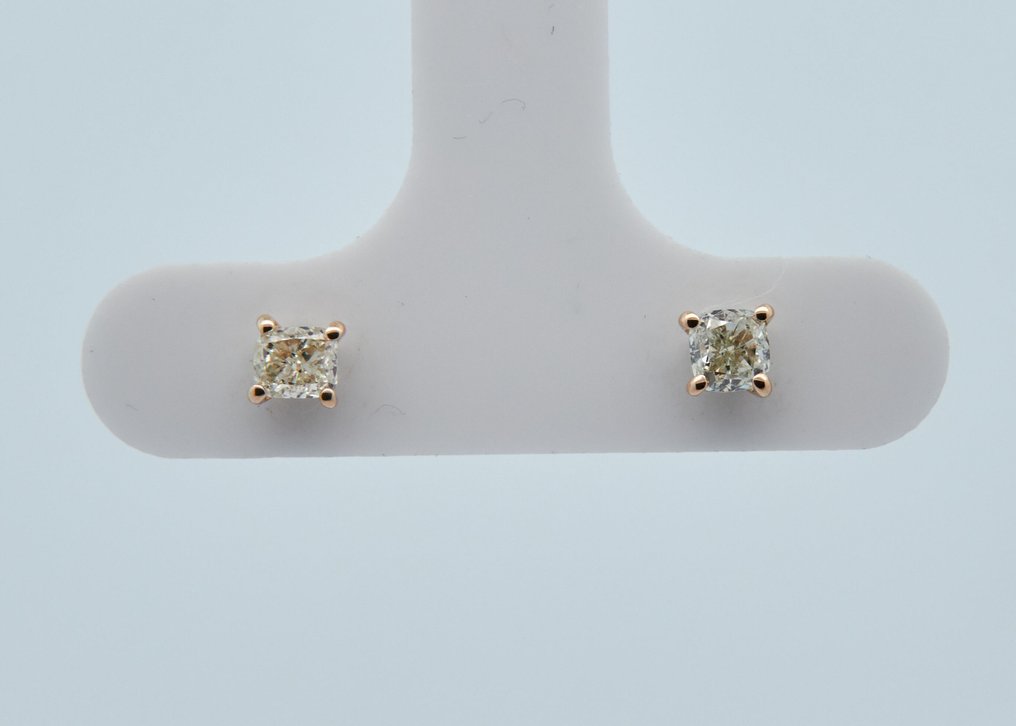 沒有保留價 - 耳環 - 14 克拉 黃金 - 0.43ct. tw. 鉆石 (天然彩色) #1.0