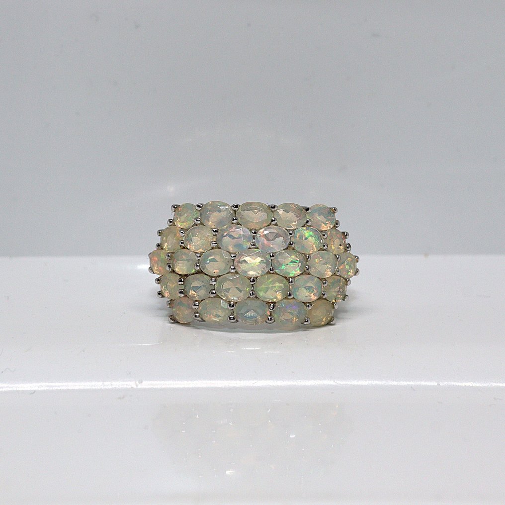 Sem preço de reserva - Anel Prata -  4.65ct. tw. Opala - Maat: 18 mm, #1.0