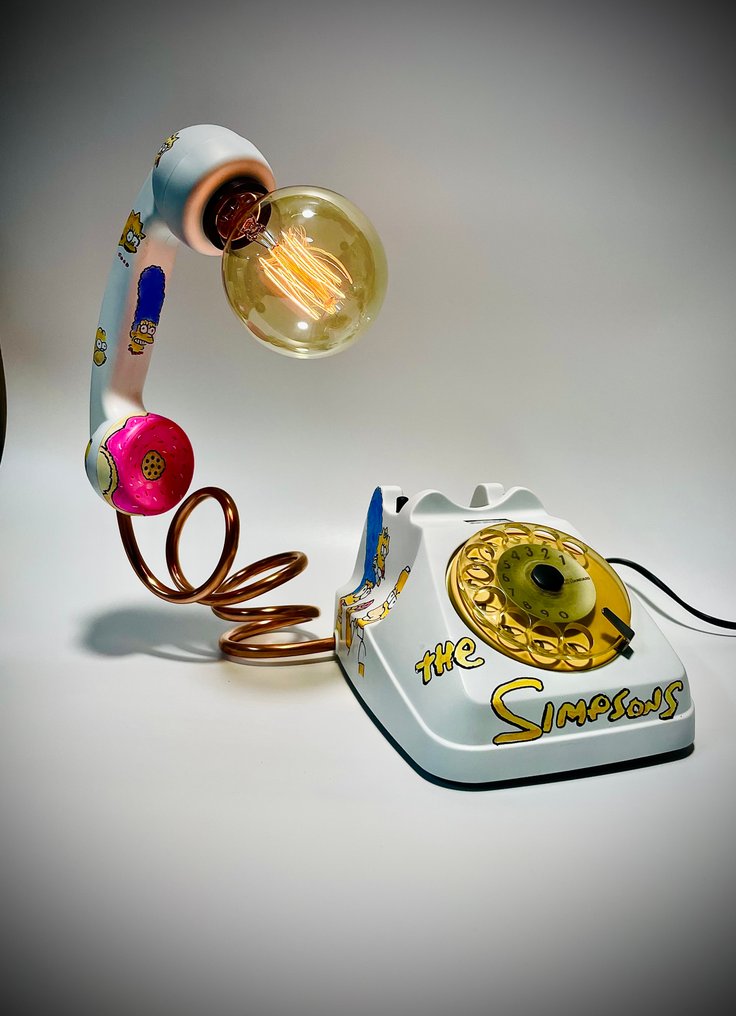 Table lamp - Plastic, Copper, Metal - Disco phone from the 70s-80s transformed into a lamp. #1.0