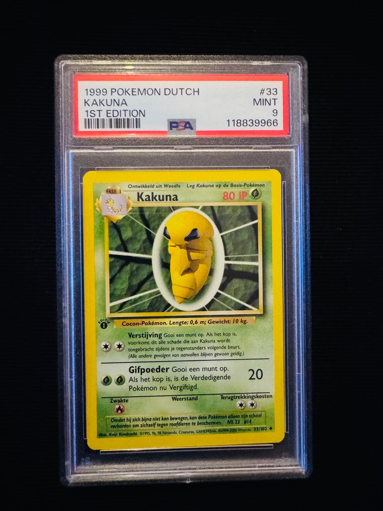 Pokémon - 1 Graded card - Kakuna 33 初版 - PSA 9 - WOTC - Base set #1.0