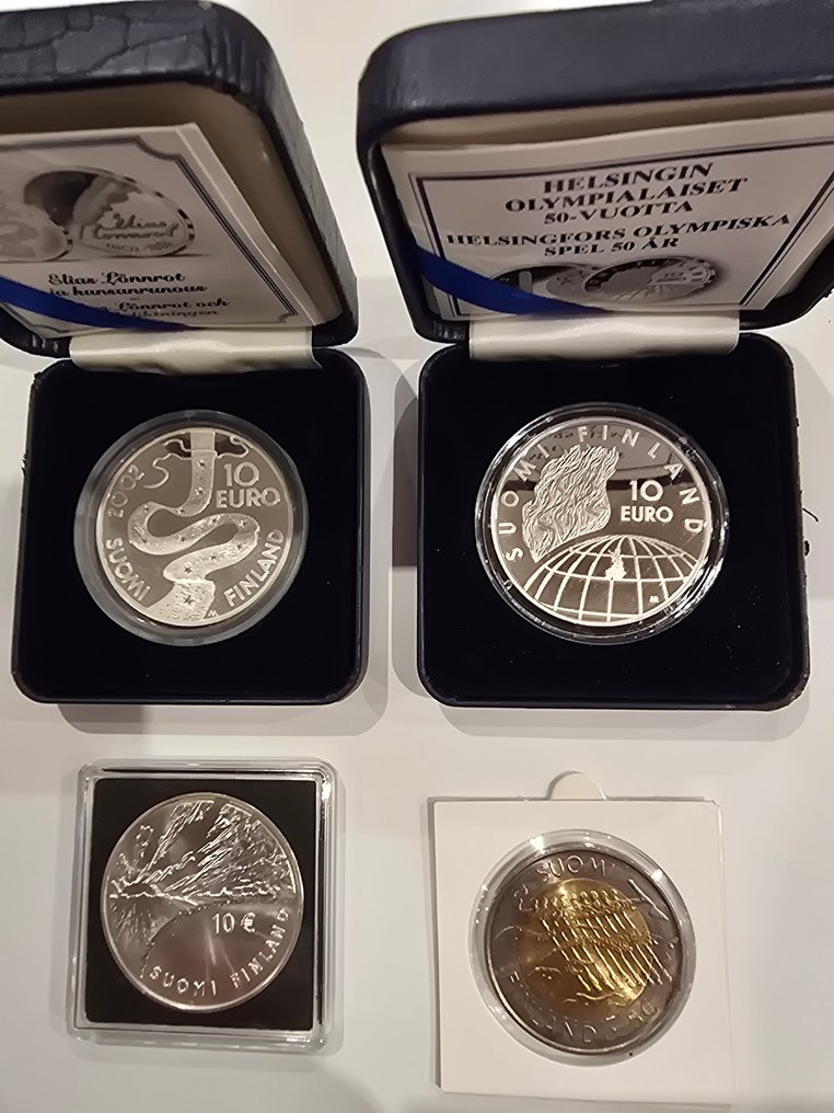 Finland. 5, 10 Euro 2002/2007, 4 x  (Zonder minimumprijs) #1.0