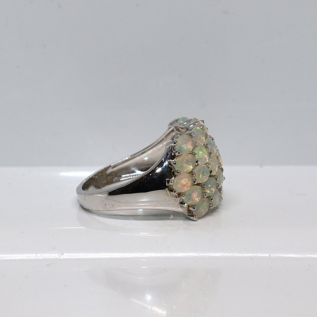 Sem preço de reserva - Anel Prata -  4.65ct. tw. Opala - Maat: 18 mm, #4.3