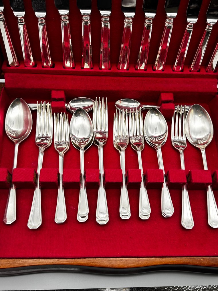 Slack & Barlow Sheffield - Servizio di posate (36) - Acciaio, Placcato argento, Legno #4.3