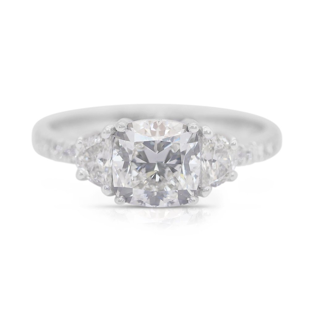 Inel - 18 ct. Aur alb - 2.00ct. tw. Diamant (Natural) - Diamant #1.0