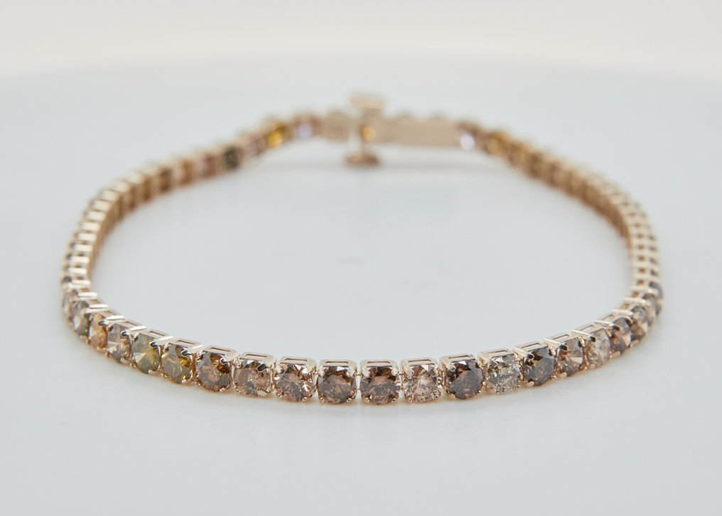 沒有保留價 - 手鈪 - 18 克拉 黃金 -  9.75ct. tw. 鉆石 (天然彩色) #1.0