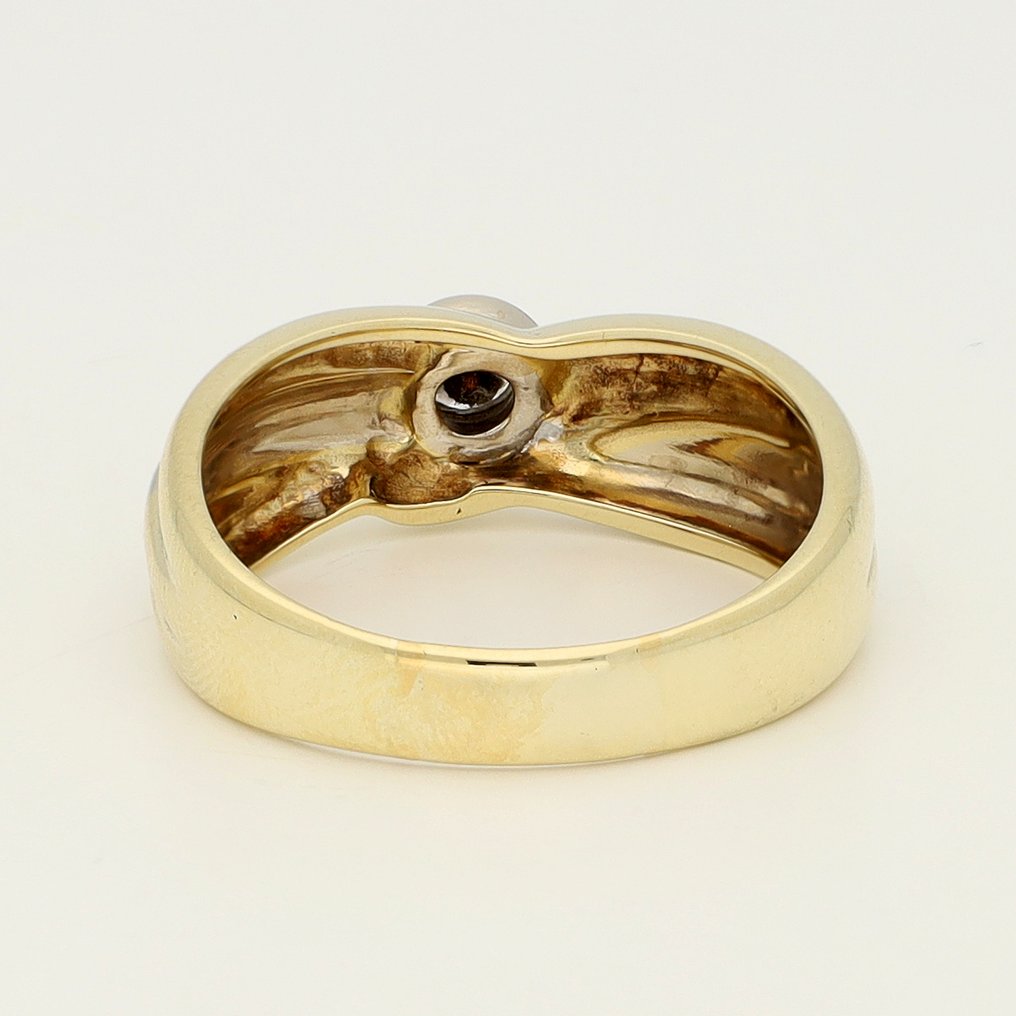 Bague - 14 carats Or jaune, Or blanc Diamant (Naturelle) #3.2