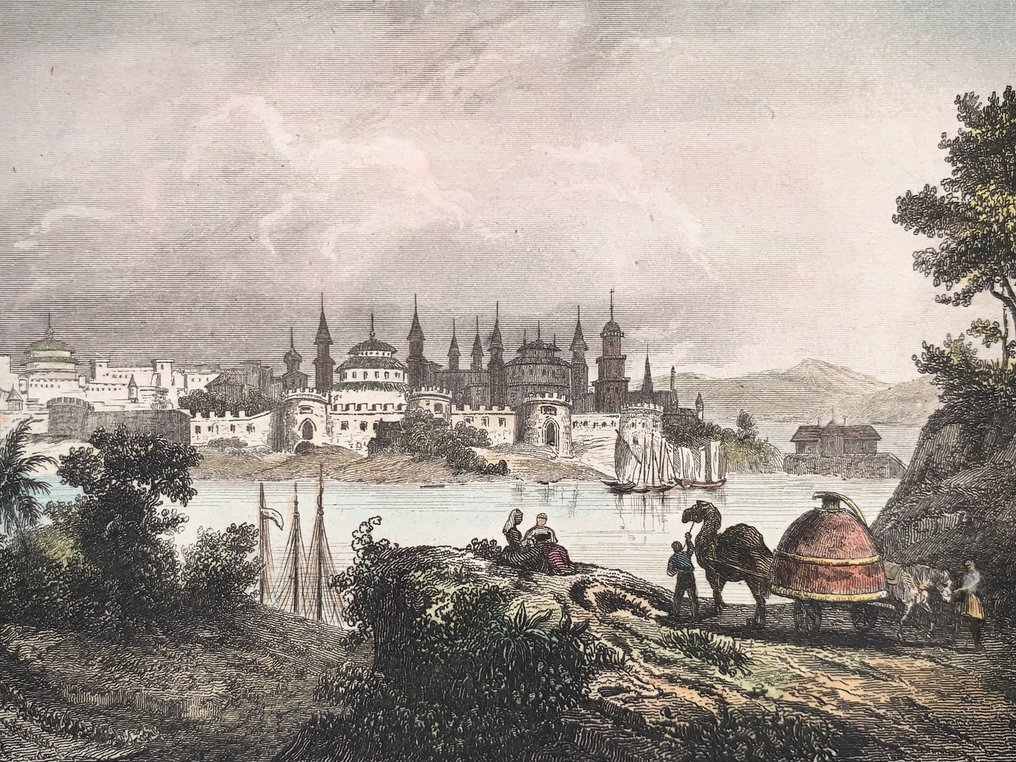 Rusland - Astrakhan; Lot of 3 different views: 1st Danvin, engraved by Lalaisse. 2nd Johann Blaschke. 3rd unknown. - Astrakhan. Ansicht von Astrachan. - 1821-1850 #4.3
