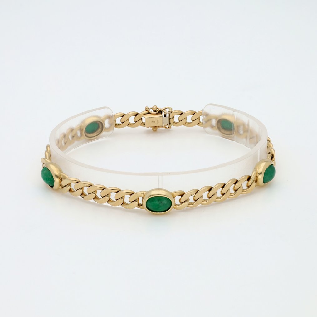 Armbånd - 14 karat Gulguld Smaragd #1.0