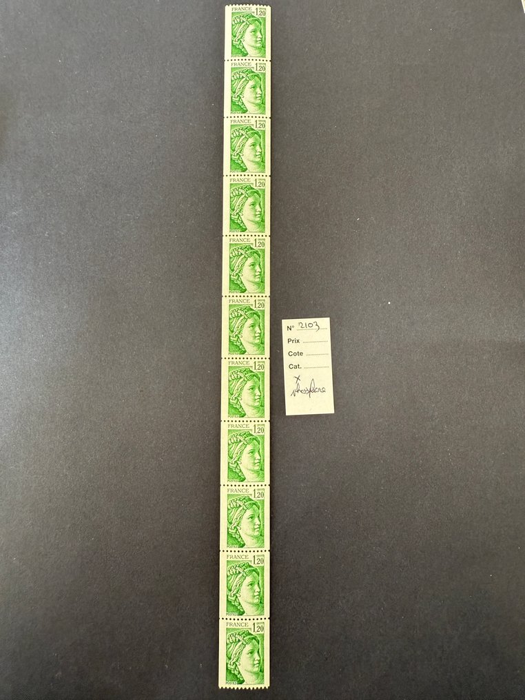 France  - Yvert 2103b/c "Sabine 1f20 vert" sans phosphore en NEUFS ** - TB (cote + 380 €) #1.0