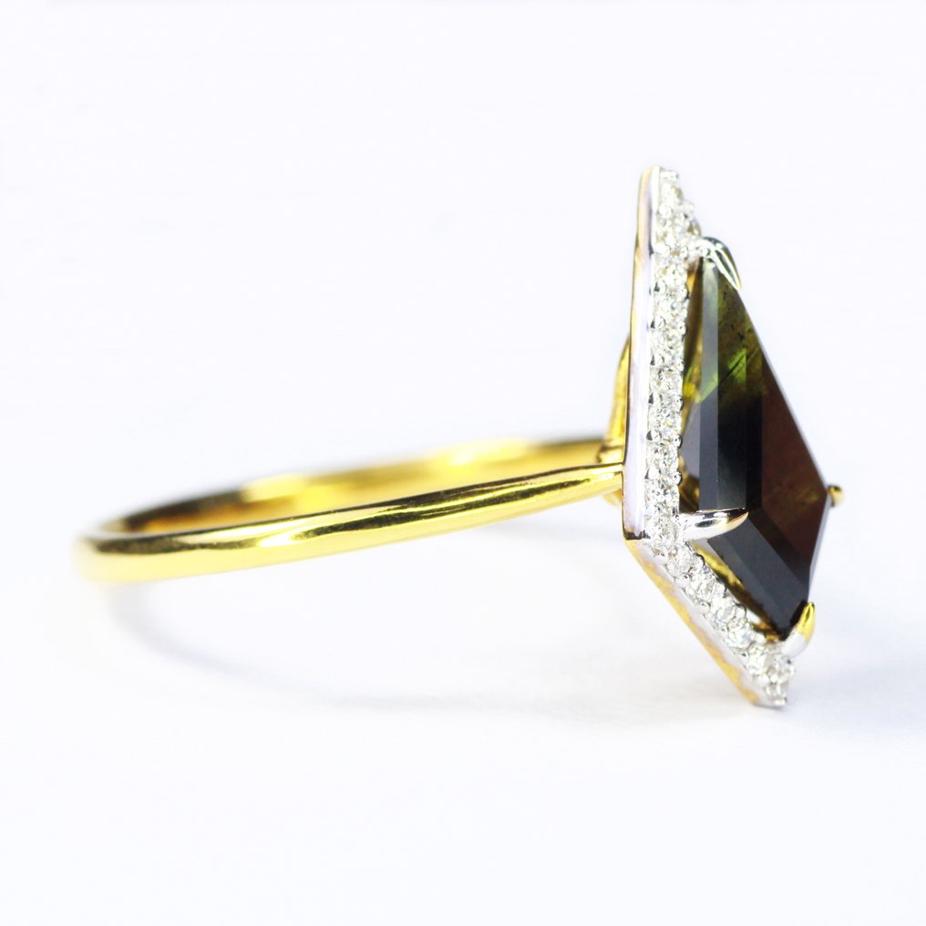 Zonder minimumprijs - Ring - 14 karaat Roségoud - 2.06ct. tw. Saffier - Diamant - Zeldzame en unieke gouden glans #3.2