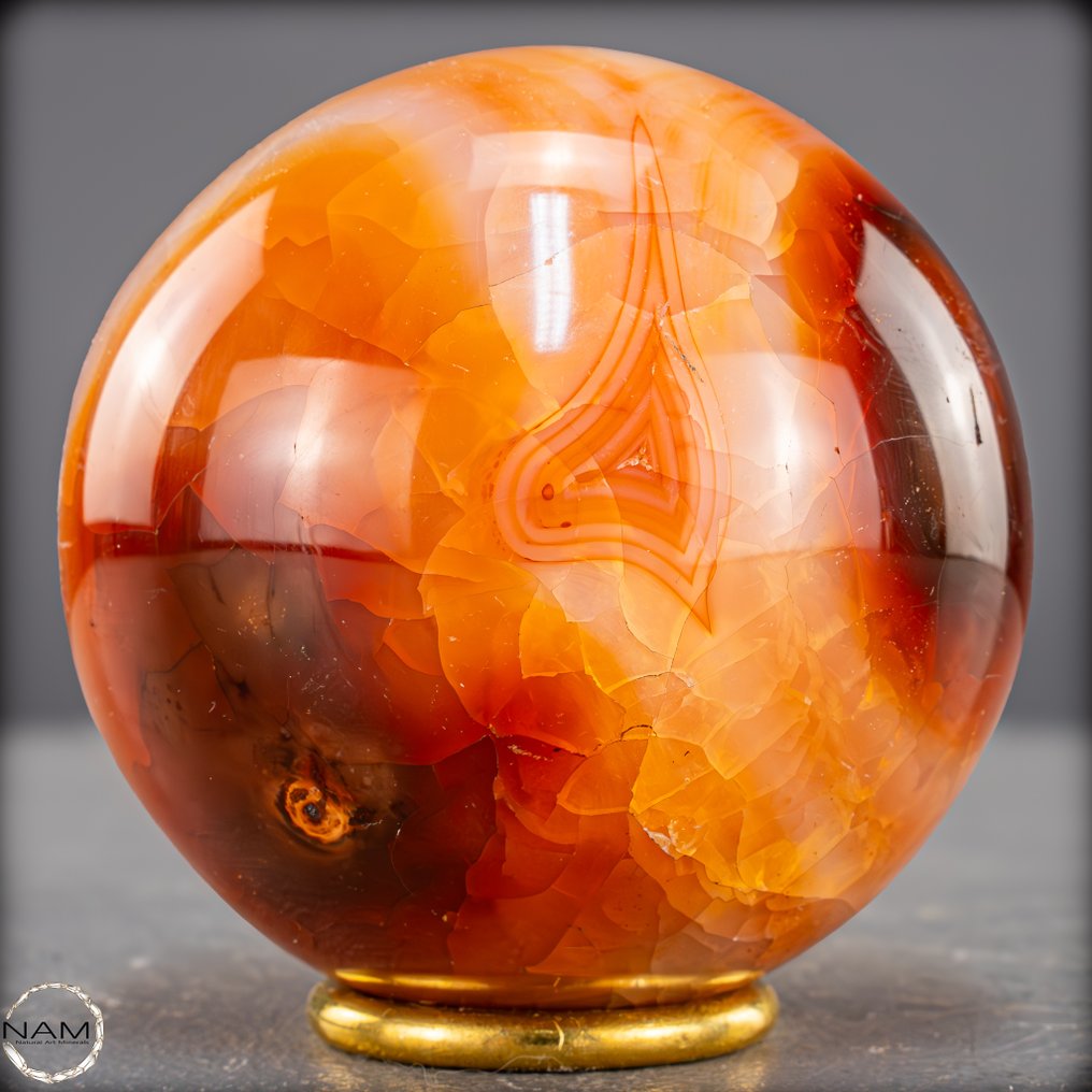 The Heart of the Fire: Carnelian Sphere as a work of nature- 875.89 g #2.1