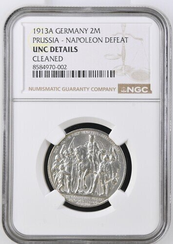 Germany, Empire 2 Mark 1913A – Niederlage Napoleons“ (NGC – UNC Details)  (No Reserve Price) #1.0