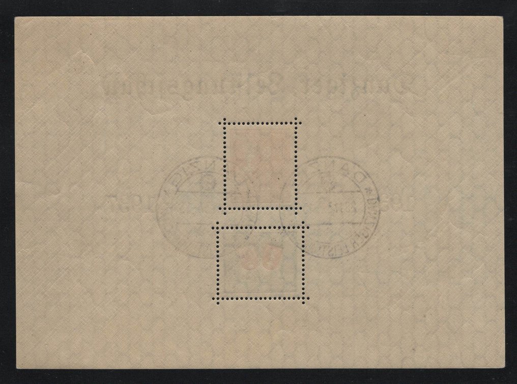 Danzig 1937 - Blok met plaatfout, eerstdagsstempel - Michel Bl. 3 I #1.0