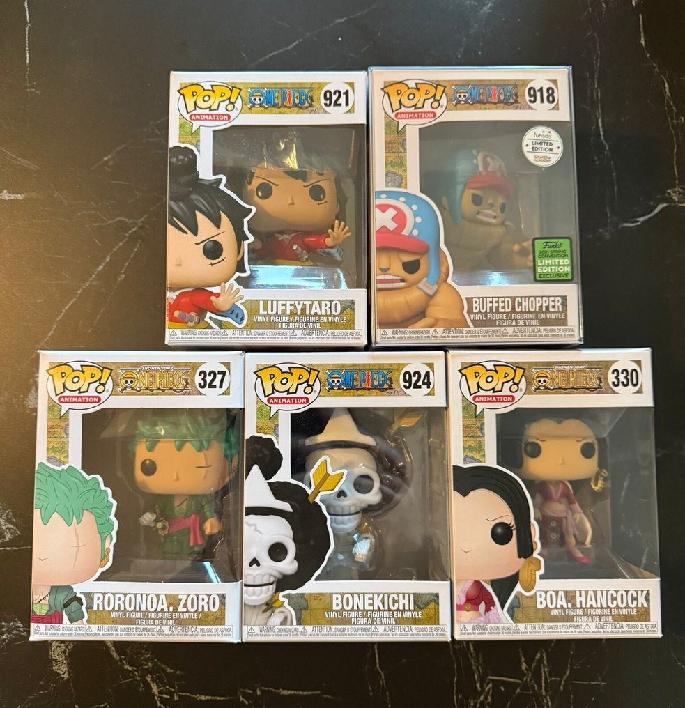 Funko  - Funko Pop One Piece: Rononoa Zoro, Bonekichi, Boa Hancock, buffed Chopper, Luffytaro #1.0