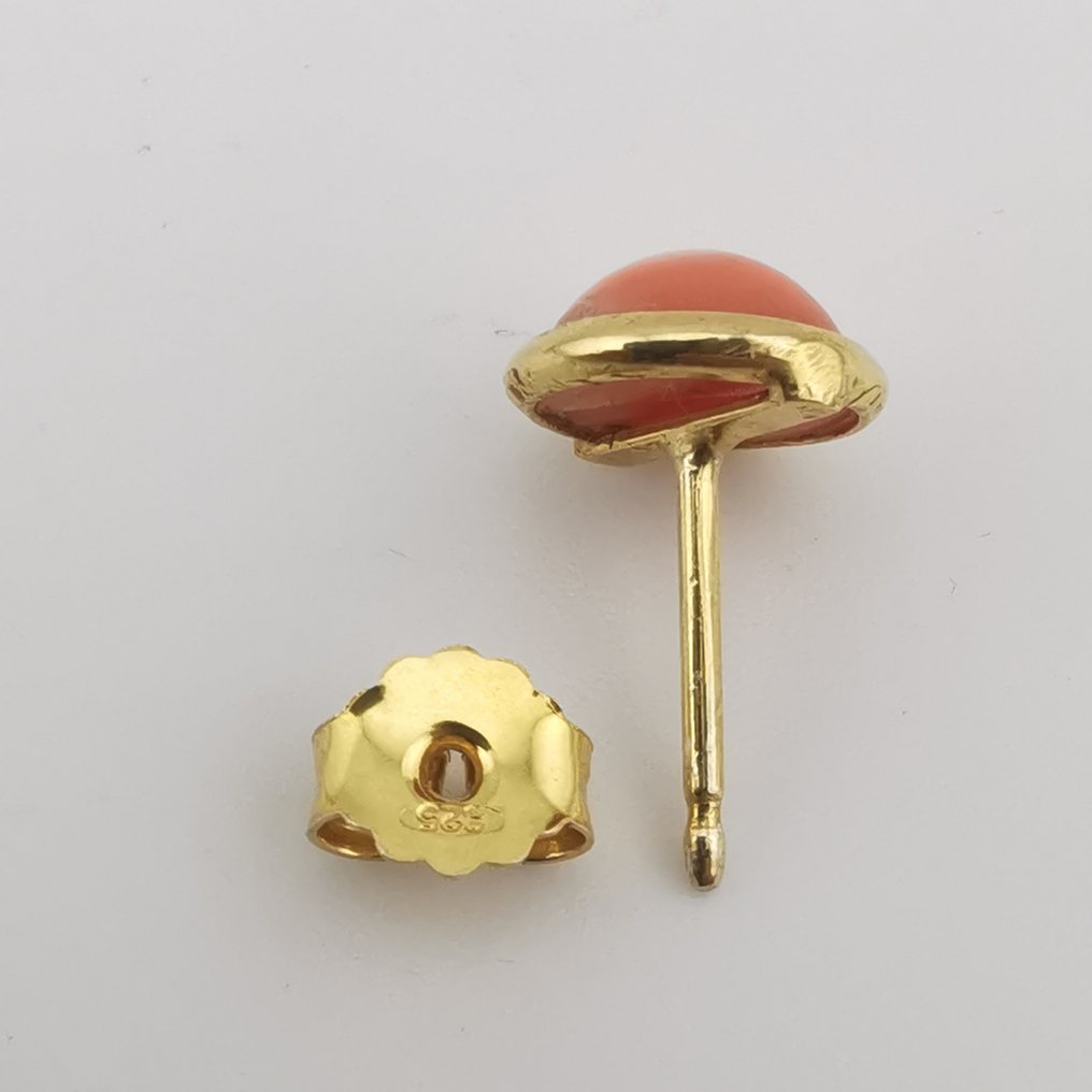 Korall - Ezüst - Drop fülbevaló - olasz kézművesség #3.2