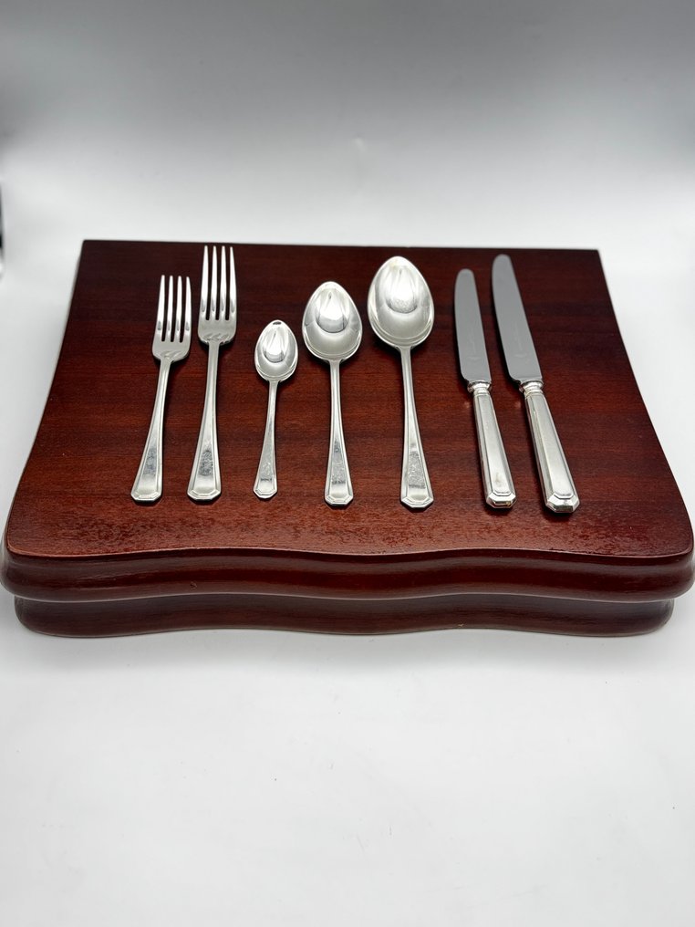 Slack & Barlow Sheffield - Servizio di posate (36) - Acciaio, Placcato argento, Legno #1.0