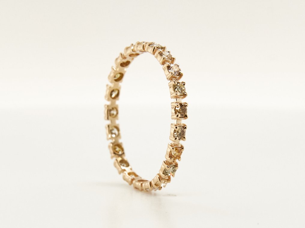 沒有保留價 - 戒指 - 14 克拉 黃金 -  0.52ct. tw. 鉆石 (天然彩色) #4.3