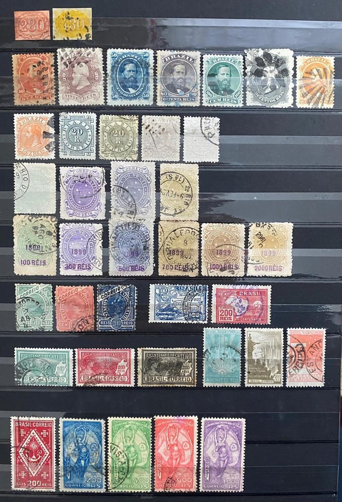 Zuid-Amerika 1861/1940 - Zuid-Amerika 1861-1940, Gebruikt, Verzegeling, collectie 1861 Numeral set, 1866 Dom Pedro compleet - Michel BR 22, Stamp Number BR 40, Yvert et Tellier BR 22(A), Stanley Gibbons BR 28, RHM BR 22 #1.0