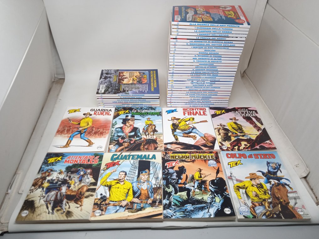 Sequenza completa 62x - Tex fascia 701/762 completa - I numeri 750-751 sigillati con gadget - 62 Comics - First edition #4.3