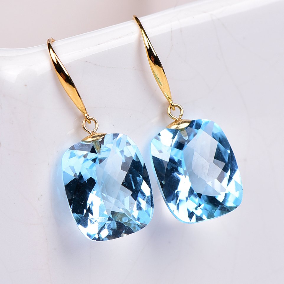 χωρίς τιμή ασφαλείας - Σκουλαρίκια - 18 καράτια Κίτρινο χρυσό Τοπάζιο - ALGT Πιστοποιημένο #1.0