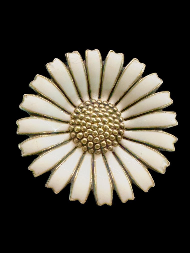 Anton Michelsen - Umplut cu aur, Argint - Broșă - Pin-Broșă Ø 37 mm #1.0