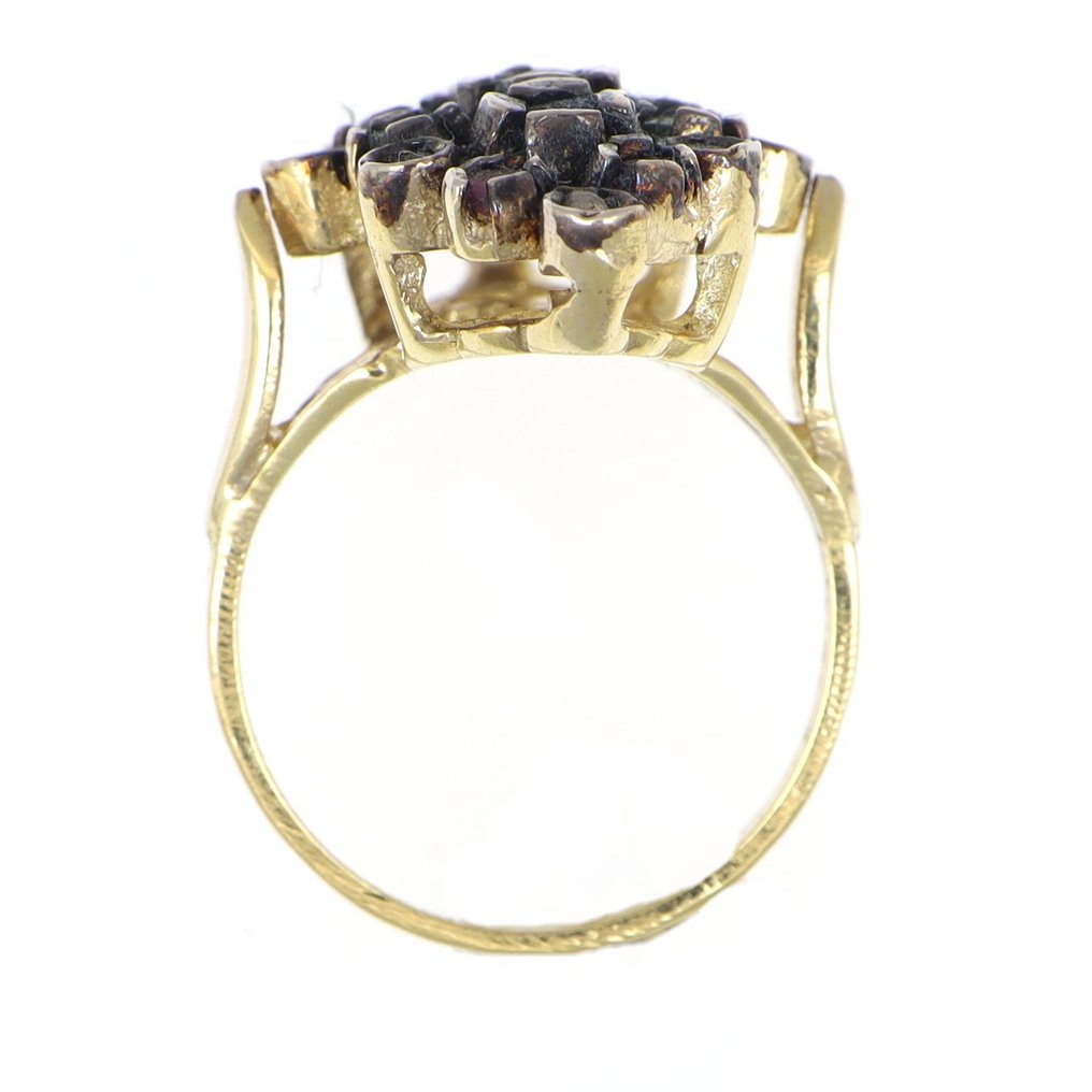 沒有保留價 - 戒指 - 14 克拉 黃金, 銀 祖母綠 - 鉆石 #2.1