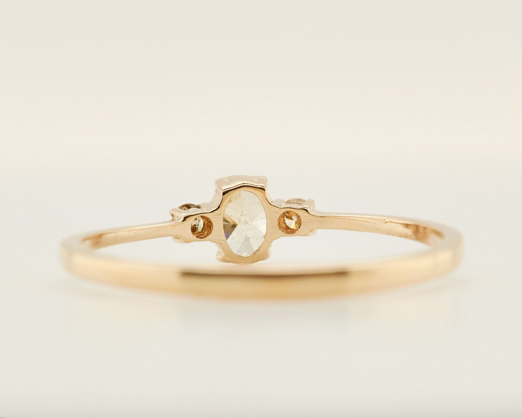 没有保留价 - 戒指 - 14K包金 黄金 -  0.24ct. tw. 钻石 (天然色彩的) #3.2