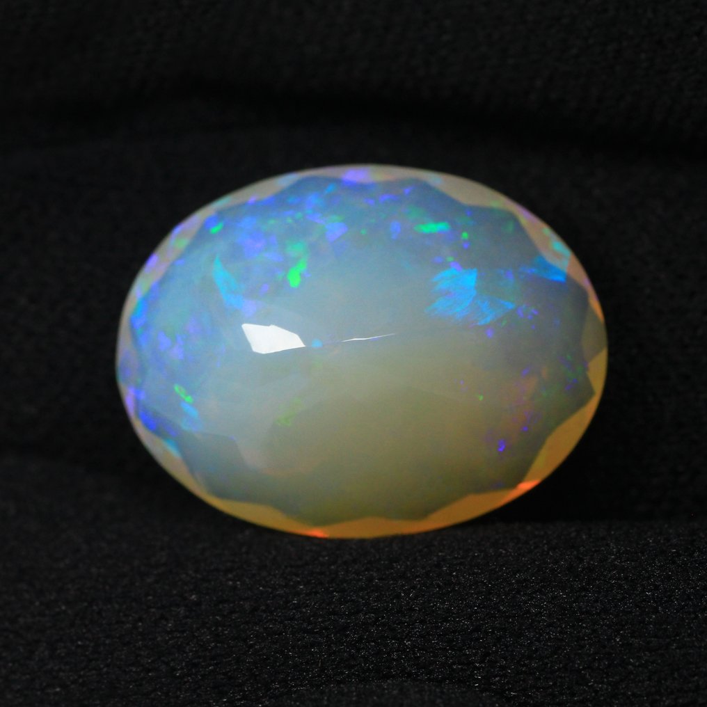 1 pcs Bianco, Multicolore, Blu, Verde, Arancione Opale - 12.72 ct - International Gemological Institute (IGI) - Rains Of Colours Pattern #2.1