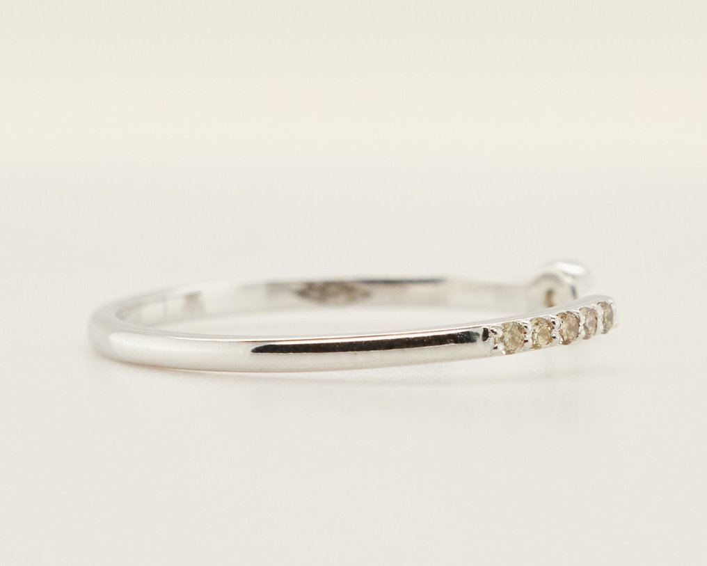 χωρίς τιμή ασφαλείας - Δαχτυλίδι - 14 καράτια Λευκός χρυσός -  0.09ct. tw. Διαμάντι (Φυσικού χρώματος) #2.1