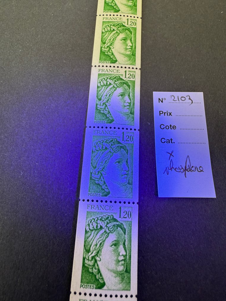 France  - Yvert 2103b/c "Sabine 1f20 vert" sans phosphore en NEUFS ** - TB (cote + 380 €) #1.0