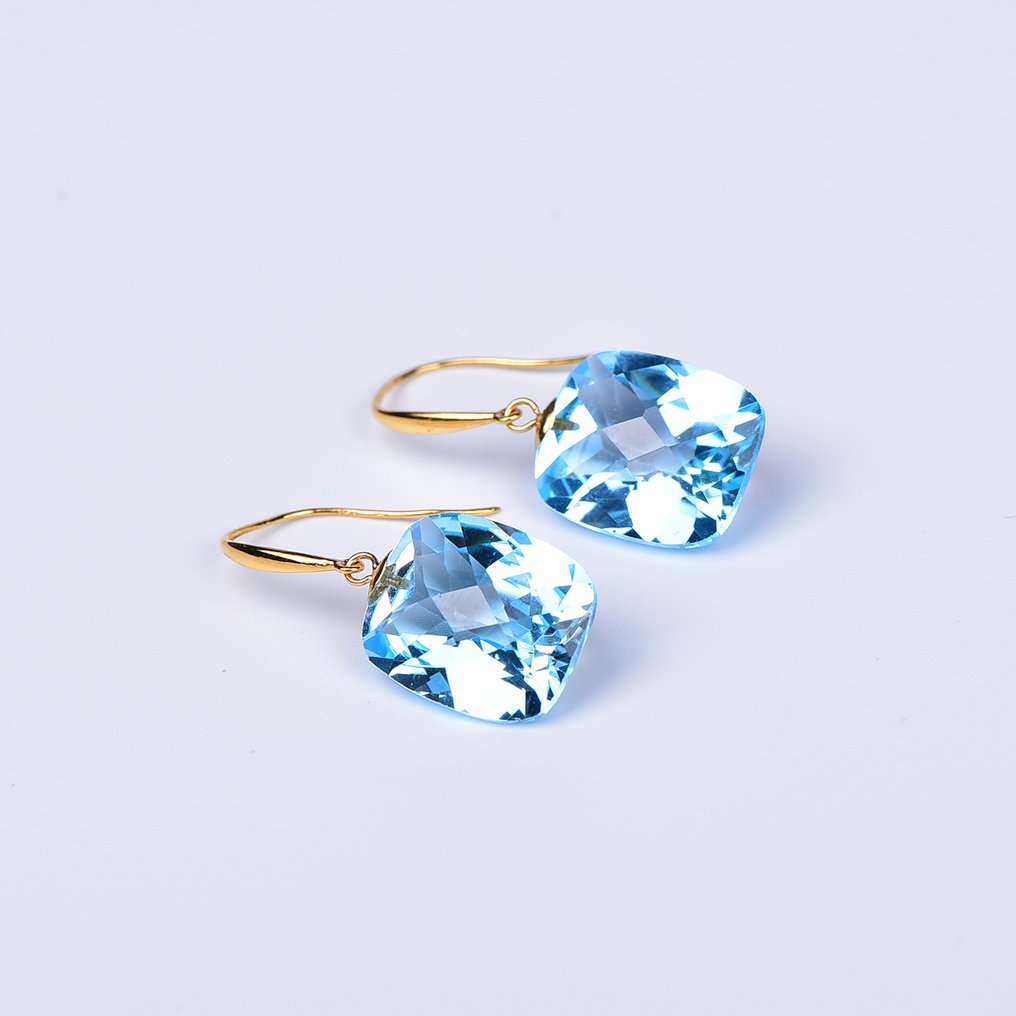 χωρίς τιμή ασφαλείας - Σκουλαρίκια - 18 καράτια Κίτρινο χρυσό Τοπάζιο - ALGT Πιστοποιημένο #4.3