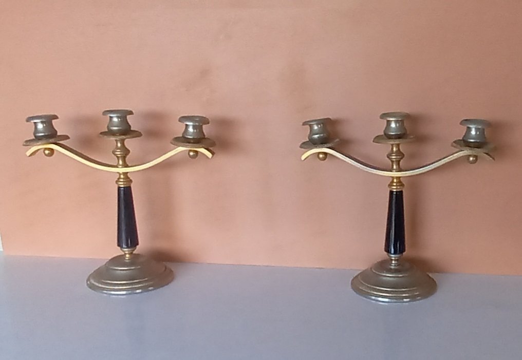 Kleiner Kerzenständer Chandeliers Art Déco (2) - Messing, Metall - Elegant und raffiniert #3.2