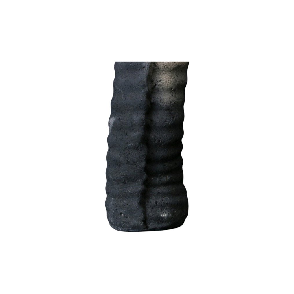 免运费 佐田神内 – 当代縄文黑陶花瓶 – 手工制作的焼締陶 - 瓷器 - Sakata Jinnai - 日本 - 昭和年代(1926-1989) #2.1