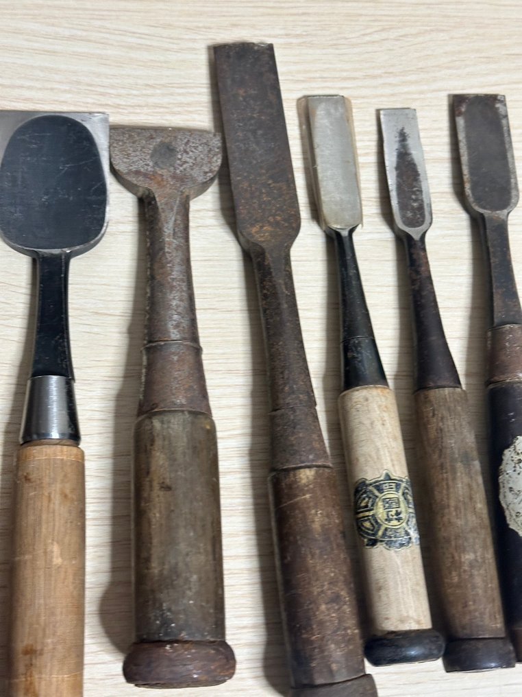 Japanese Woodworking Chisels (Nomi) - Set of 10 - Mixed Types & Makers - Hand Forged Carpentry Tools - Arbeitswerkzeug #4.3
