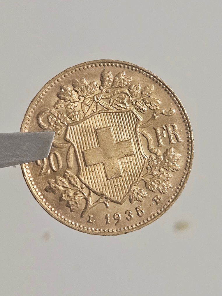 Switzerland. 20 Francs 1935 L. Bern #2.1