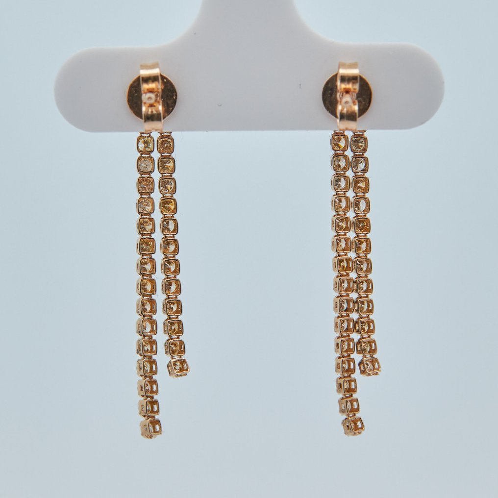 χωρίς τιμή ασφαλείας - Σκουλαρίκια - 14 καράτια Κίτρινο χρυσό -  0.90ct. tw. Διαμάντι (Φυσικού χρώματος) #3.2