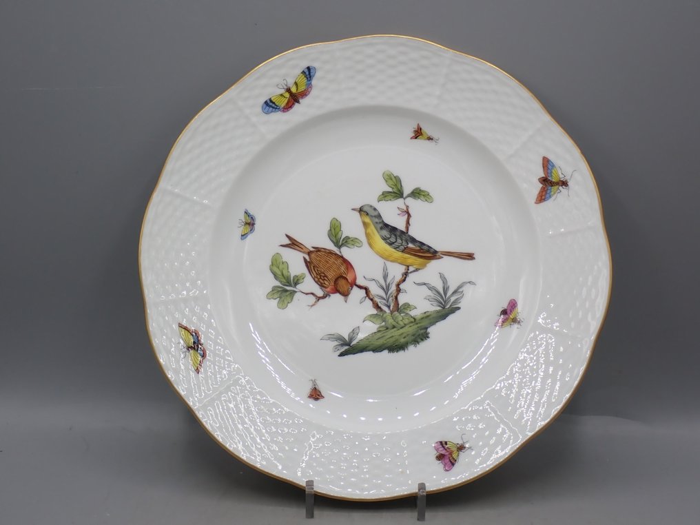 Herend - 盘子 (4) - Rothschild Birds - 瓷 - 四个餐盘 #1.0