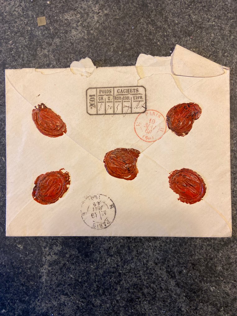 Γαλλία  - Συλλογή επιστολών και ταχυδρομικών δελτίων από το 1829. #3.2