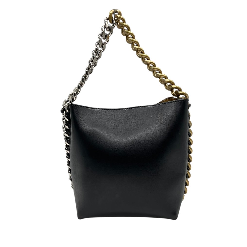 Stella McCartney - Black Faux Leather 2-Way Chain Shoulder and Handbag with Bi-Color Chain Detail - Borsa a spalla #2.1